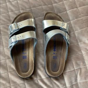 Used silver Birkenstock size 40